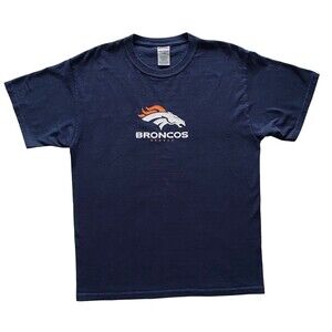 Denver Broncos NFL T Shirt Adult Large Blue Logo Football Tee
